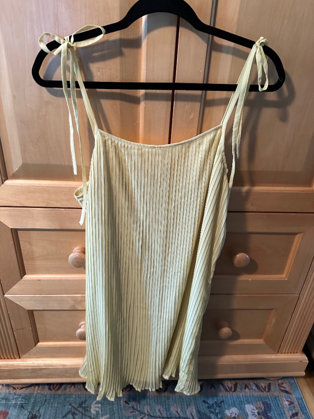 NWT BCBGeneration Pleated Yellow Slip Dress Medium